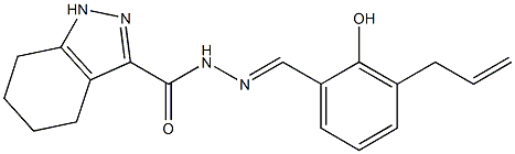 N'-(3-allyl-2-hydroxybenzylidene)-4,5,6,7-tetrahydro-1H-indazole-3-carbohydrazide 结构式