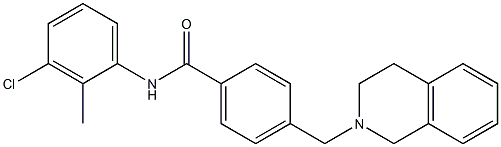 N-(3-chloro-2-methylphenyl)-4-(3,4-dihydroisoquinolin-2(1H)-ylmethyl)benzamide 结构式