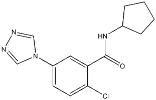 2-chloro-N-cyclopentyl-5-(4H-1,2,4-triazol-4-yl)benzamide 结构式
