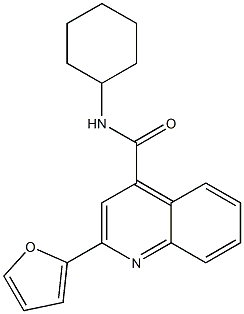 N-cyclohexyl-2-(2-furyl)-4-quinolinecarboxamide 结构式