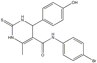 N-(4-bromophenyl)-4-(4-hydroxyphenyl)-6-methyl-2-thioxo-1,2,3,4-tetrahydropyrimidine-5-carboxamide 结构式
