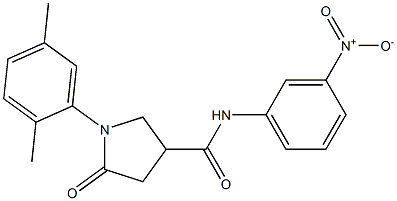 1-(2,5-dimethylphenyl)-N-{3-nitrophenyl}-5-oxo-3-pyrrolidinecarboxamide 结构式