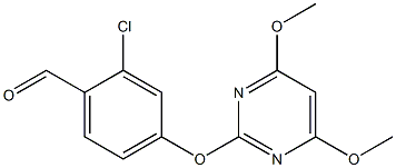 2-chloro-4-[(4,6-dimethoxypyrimidin-2-yl)oxy]benzaldehyde 结构式