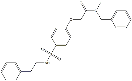 N-benzyl-N-methyl-2-(4-{[(2-phenylethyl)amino]sulfonyl}phenoxy)acetamide 结构式