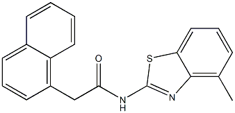 N-(4-methyl-1,3-benzothiazol-2-yl)-2-(1-naphthyl)acetamide 结构式