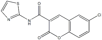 6-chloro-2-oxo-N-(1,3-thiazol-2-yl)-2H-chromene-3-carboxamide 结构式