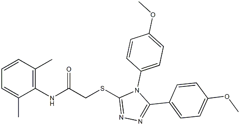 2-{[4,5-bis(4-methoxyphenyl)-4H-1,2,4-triazol-3-yl]sulfanyl}-N-(2,6-dimethylphenyl)acetamide 结构式