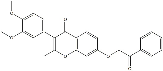 3-(3,4-dimethoxyphenyl)-2-methyl-7-(2-oxo-2-phenylethoxy)-4H-chromen-4-one 结构式