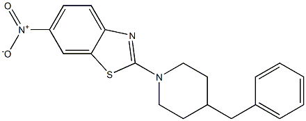 2-(4-benzyl-1-piperidinyl)-6-nitro-1,3-benzothiazole 结构式