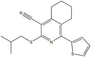 3-(isobutylsulfanyl)-1-(2-thienyl)-5,6,7,8-tetrahydro-4-isoquinolinecarbonitrile 结构式