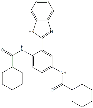 N-{2-(1H-benzimidazol-2-yl)-4-[(cyclohexylcarbonyl)amino]phenyl}cyclohexanecarboxamide 结构式