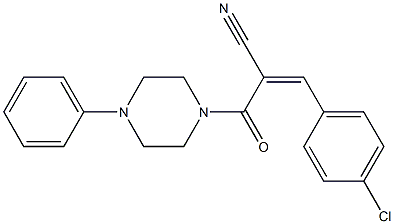 3-(4-chlorophenyl)-2-[(4-phenyl-1-piperazinyl)carbonyl]acrylonitrile 结构式
