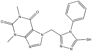 1,3-dimethyl-7-[(4-phenyl-5-sulfanyl-4H-1,2,4-triazol-3-yl)methyl]-3,7-dihydro-1H-purine-2,6-dione 结构式