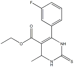 ethyl 6-(3-fluorophenyl)-4-methyl-2-thioxo-1,2,3,4-tetrahydro-5-pyrimidinecarboxylate 结构式