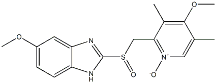 5-Methoxy-2-[[(4-methoxy-3,5-dimethylpyridine-2-yl)methyl]sulfinyl]-1H-benzimidazole 1'-Oxide 结构式