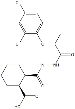 (1S,2R)-2-({2-[2-(2,4-dichlorophenoxy)propanoyl]hydrazino}carbonyl)cyclohexanecarboxylic acid 结构式