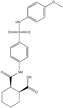 (1S,2R)-2-({4-[(4-methoxyanilino)sulfonyl]anilino}carbonyl)cyclohexanecarboxylic acid 结构式