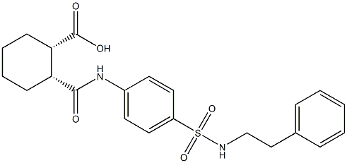 (1S,2R)-2-({4-[(phenethylamino)sulfonyl]anilino}carbonyl)cyclohexanecarboxylic acid 结构式