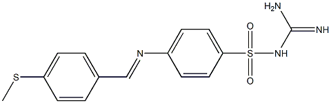 {[amino(imino)methyl]amino}[4-({(E)-[4-(methylsulfanyl)phenyl]methylidene}amino)phenyl]dioxo-lambda~6~-sulfane 结构式