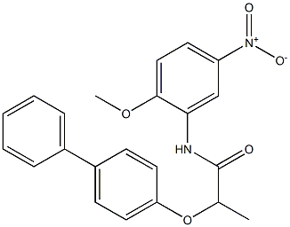 2-([1,1'-biphenyl]-4-yloxy)-N-(2-methoxy-5-nitrophenyl)propanamide 结构式