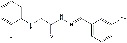 2-(2-chloroanilino)-N'-[(E)-(3-hydroxyphenyl)methylidene]acetohydrazide 结构式