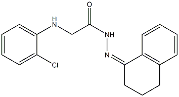 2-(2-chloroanilino)-N'-[3,4-dihydro-1(2H)-naphthalenylidene]acetohydrazide 结构式