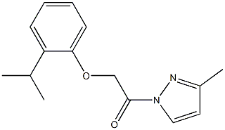 2-(2-isopropylphenoxy)-1-(3-methyl-1H-pyrazol-1-yl)-1-ethanone 结构式