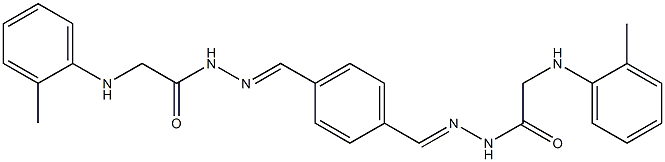 2-(2-toluidino)-N'-{(E)-[4-({(E)-2-[2-(2-toluidino)acetyl]hydrazono}methyl)phenyl]methylidene}acetohydrazide 结构式