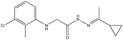 2-(3-chloro-2-methylanilino)-N'-[(E)-1-cyclopropylethylidene]acetohydrazide 结构式