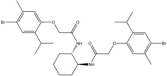 2-(4-bromo-2-isopropyl-5-methylphenoxy)-N-((1S,2S)-2-{[2-(4-bromo-2-isopropyl-5-methylphenoxy)acetyl]amino}cyclohexyl)acetamide 结构式