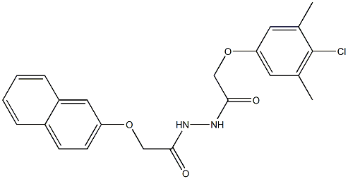 2-(4-chloro-3,5-dimethylphenoxy)-N'-[2-(2-naphthyloxy)acetyl]acetohydrazide 结构式