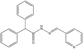 2,2-diphenyl-N'-[(E)-3-pyridinylmethylidene]acetohydrazide 结构式