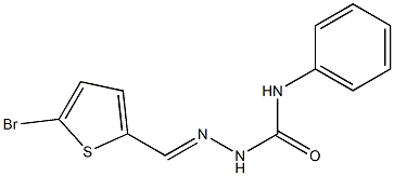 2-[(E)-(5-bromo-2-thienyl)methylidene]-N-phenyl-1-hydrazinecarboxamide 结构式