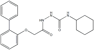 2-[2-([1,1'-biphenyl]-2-yloxy)acetyl]-N-cyclohexyl-1-hydrazinecarboxamide 结构式