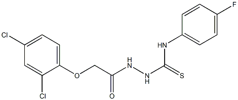 2-[2-(2,4-dichlorophenoxy)acetyl]-N-(4-fluorophenyl)-1-hydrazinecarbothioamide 结构式