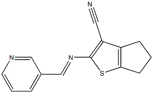 2-{[(E)-3-pyridinylmethylidene]amino}-5,6-dihydro-4H-cyclopenta[b]thiophene-3-carbonitrile 结构式