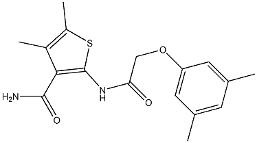 2-{[2-(3,5-dimethylphenoxy)acetyl]amino}-4,5-dimethyl-3-thiophenecarboxamide 结构式