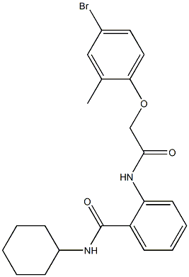 2-{[2-(4-bromo-2-methylphenoxy)acetyl]amino}-N-cyclohexylbenzamide 结构式