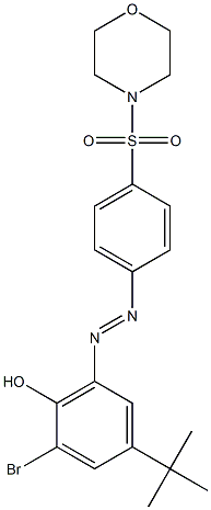 2-bromo-4-(tert-butyl)-6-{(E)-2-[4-(4-morpholinylsulfonyl)phenyl]diazenyl}phenol 结构式