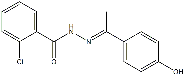 2-chloro-N'-[(E)-1-(4-hydroxyphenyl)ethylidene]benzohydrazide 结构式