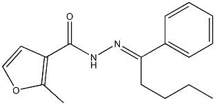 2-methyl-N'-[(E)-1-phenylpentylidene]-3-furohydrazide 结构式