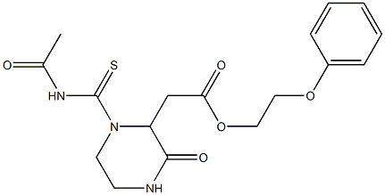 2-phenoxyethyl 2-{1-[(acetylamino)carbothioyl]-3-oxo-2-piperazinyl}acetate 结构式