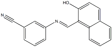 3-{[(E)-(2-hydroxy-1-naphthyl)methylidene]amino}benzonitrile 结构式