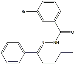 3-bromo-N'-[(E)-1-phenylpentylidene]benzohydrazide 结构式