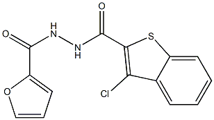 3-chloro-N'-(2-furoyl)-1-benzothiophene-2-carbohydrazide 结构式