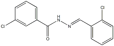 3-chloro-N'-[(E)-(2-chlorophenyl)methylidene]benzohydrazide 结构式