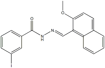 3-iodo-N'-[(E)-(2-methoxy-1-naphthyl)methylidene]benzohydrazide 结构式