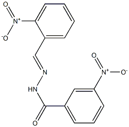 3-nitro-N'-[(E)-(2-nitrophenyl)methylidene]benzohydrazide 结构式