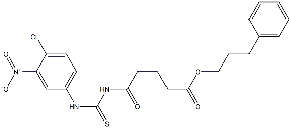3-phenylpropyl 5-{[(4-chloro-3-nitroanilino)carbothioyl]amino}-5-oxopentanoate 结构式