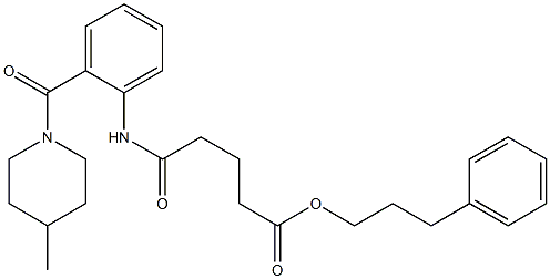 3-phenylpropyl 5-{2-[(4-methyl-1-piperidinyl)carbonyl]anilino}-5-oxopentanoate 结构式